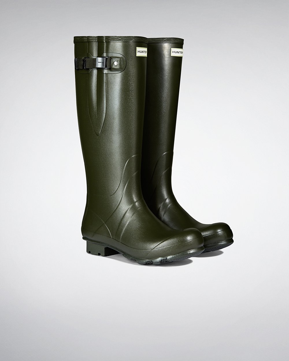 Botas De Altas Norris Field Side Adjustable Neoprene Lined Hunter Hombre - Verde Oscuro Oliva - 5073